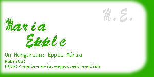 maria epple business card